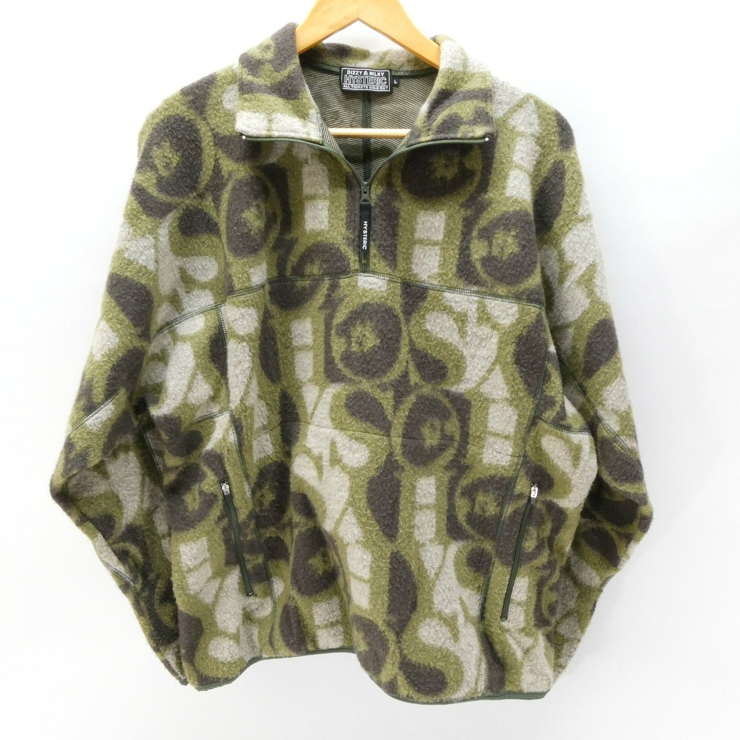 HYSTERIC GLAMOUR Dizzy & Milky Jacquard Fleece Jacket Green