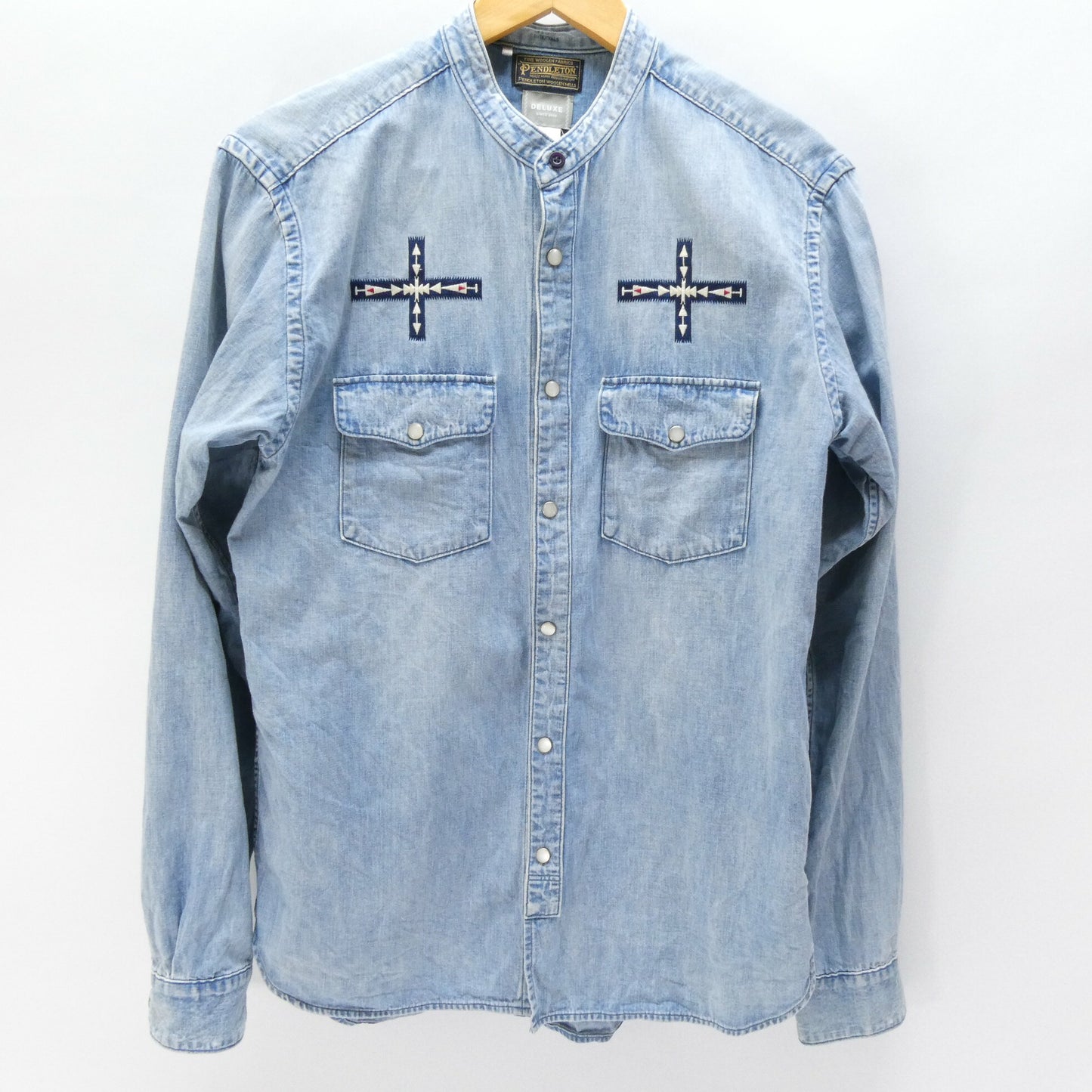DELUXE x PENDLETON Native Embroidered Denim Shirt Size L