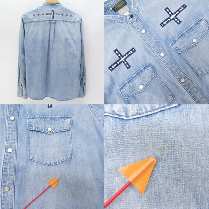 DELUXE x PENDLETON Native Embroidered Denim Shirt Size L