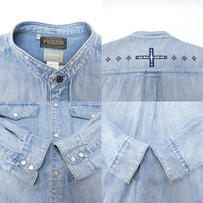 DELUXE x PENDLETON Native Embroidered Denim Shirt Size L