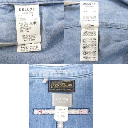 DELUXE x PENDLETON Native Embroidered Denim Shirt Size L