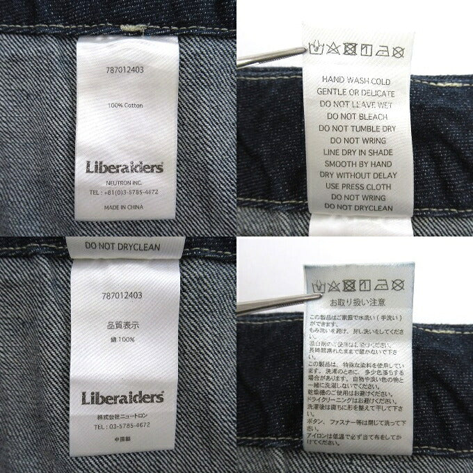 Liberaiders Baker Denim Sarrouel Pants Blue Size M