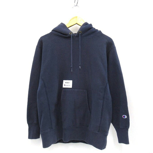 WTAPS x Champion Reverse Weave Pullover Hoodie Blue Size S