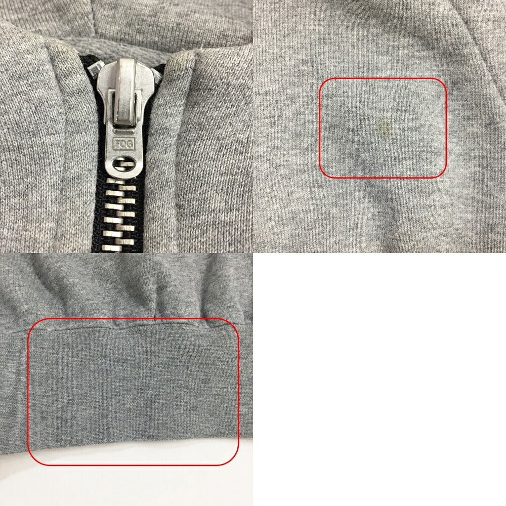 FEAR OF GOD FOG Half Zip Hoodie Side Zip Gray Size S