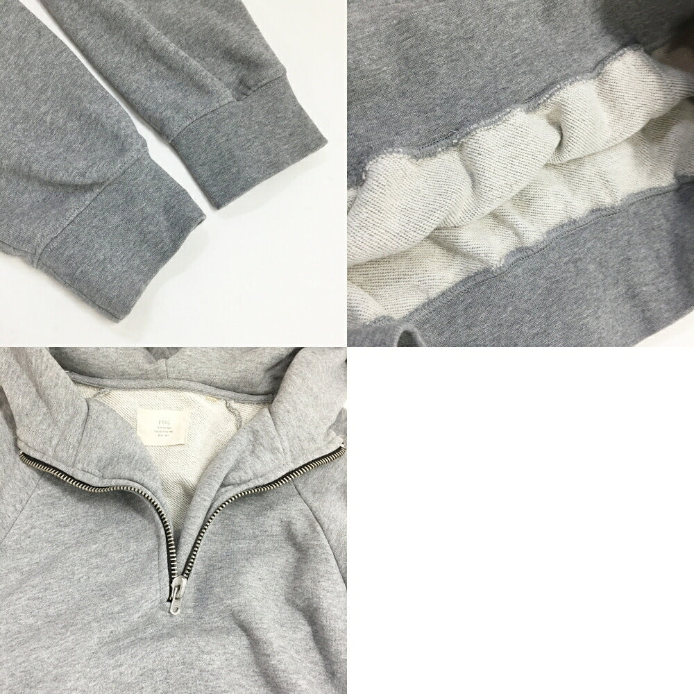 FEAR OF GOD FOG Half Zip Hoodie Side Zip Gray Size S
