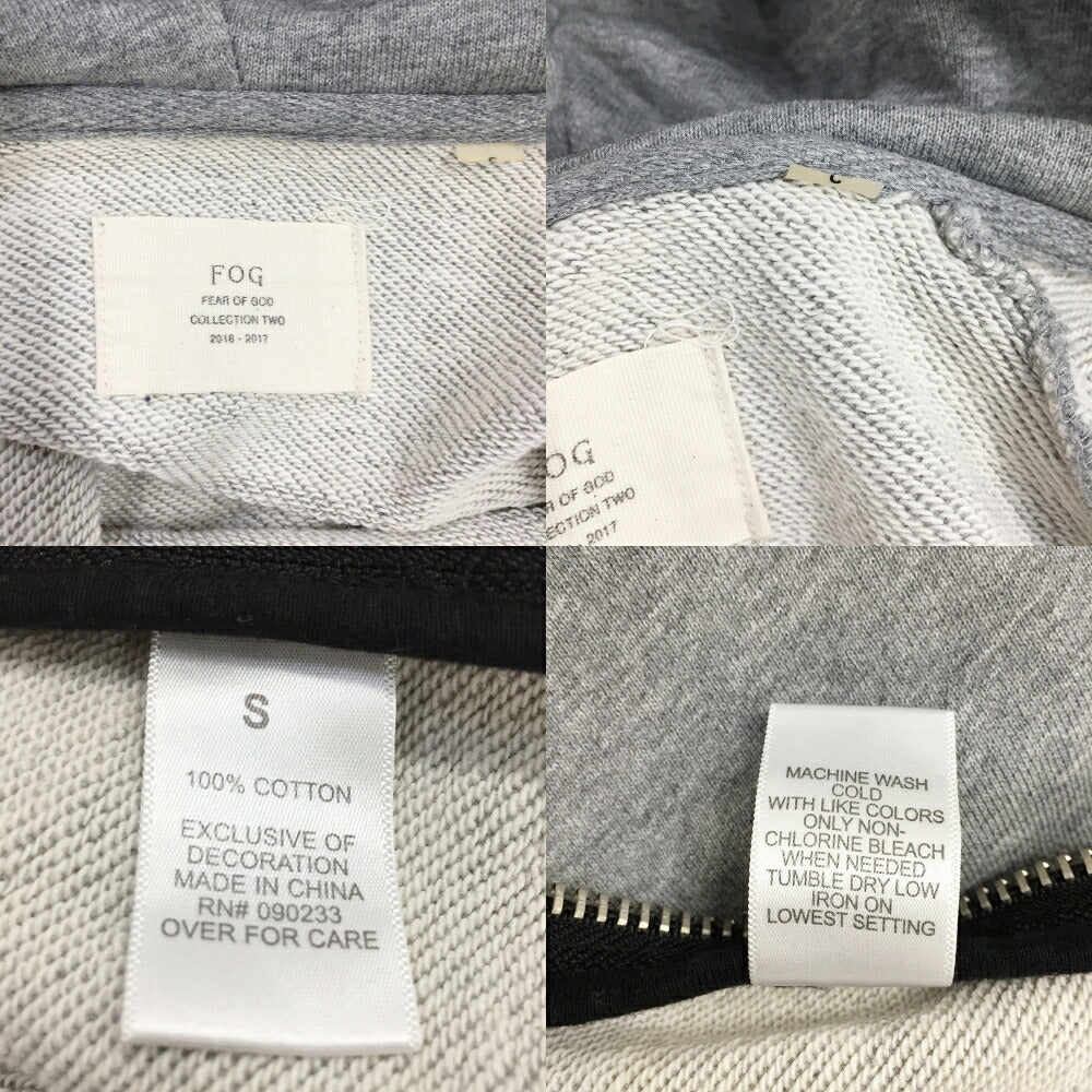 FEAR OF GOD FOG Half Zip Hoodie Side Zip Gray Size S