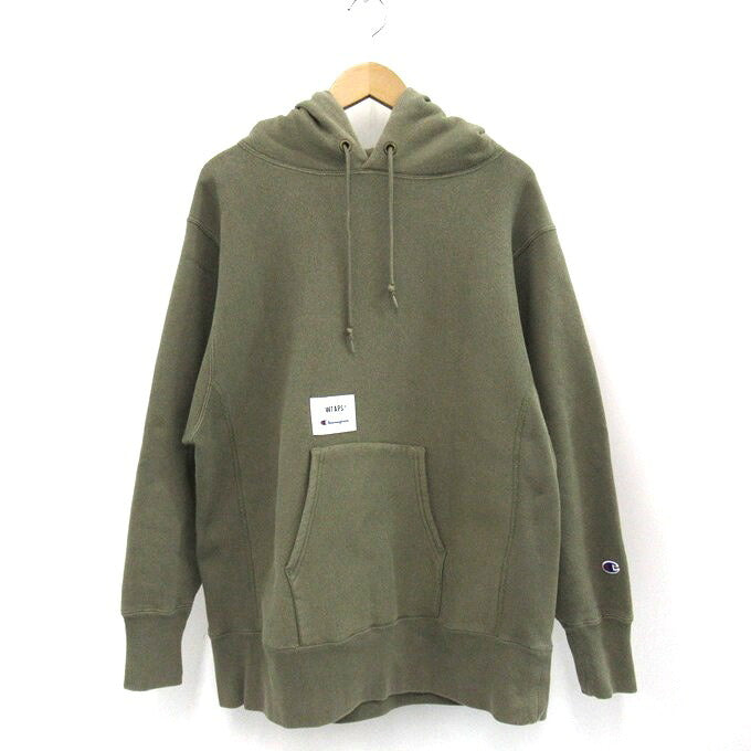WTAPS x Champion Reverse Weave Pullover Hoodie Green Size S