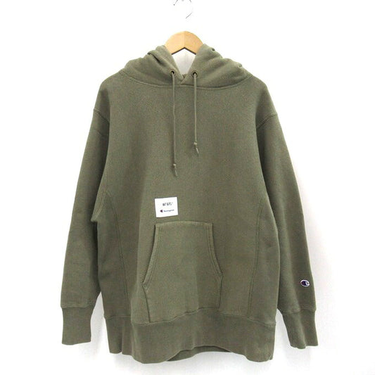 WTAPS x Champion Reverse Weave Pullover Hoodie Green Size S