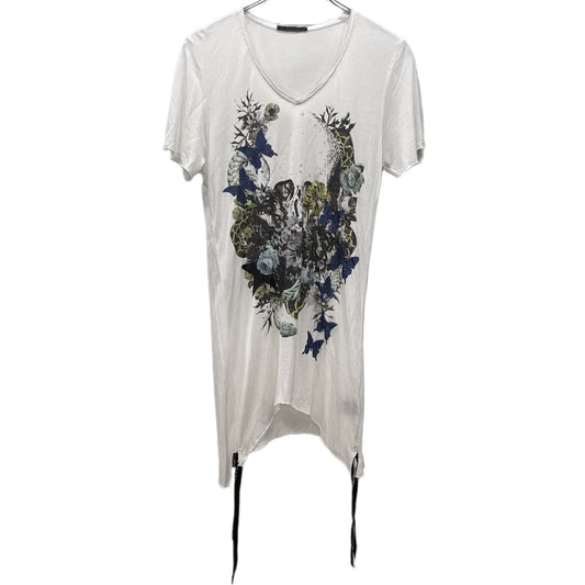 KMRii Y2K Butterfly Glitter Print T-Shirt White Size 2