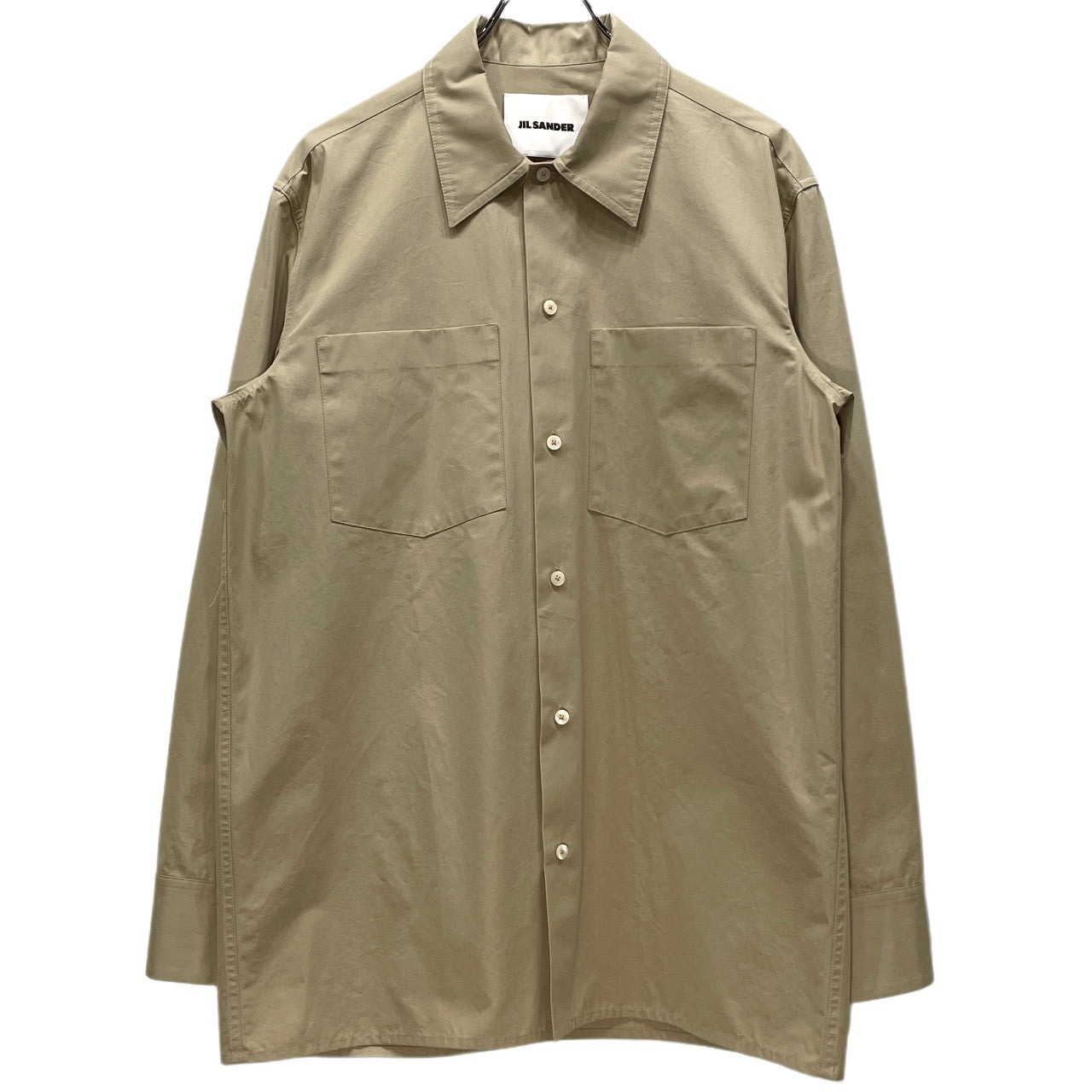 Jil Sander 23SS Beige Cotton Broadcloth Box Shirt Size M