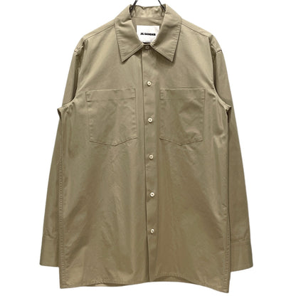 Jil Sander 23SS Beige Cotton Broadcloth Box Shirt Size M