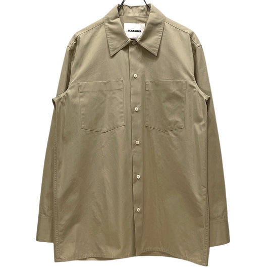 Jil Sander 23SS Beige Cotton Broadcloth Box Shirt Size M