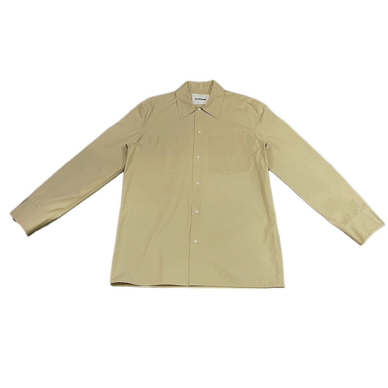 Jil Sander 23SS Beige Cotton Broadcloth Box Shirt Size M