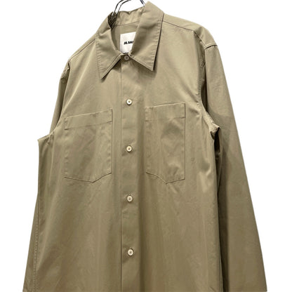 Jil Sander 23SS Beige Cotton Broadcloth Box Shirt Size M