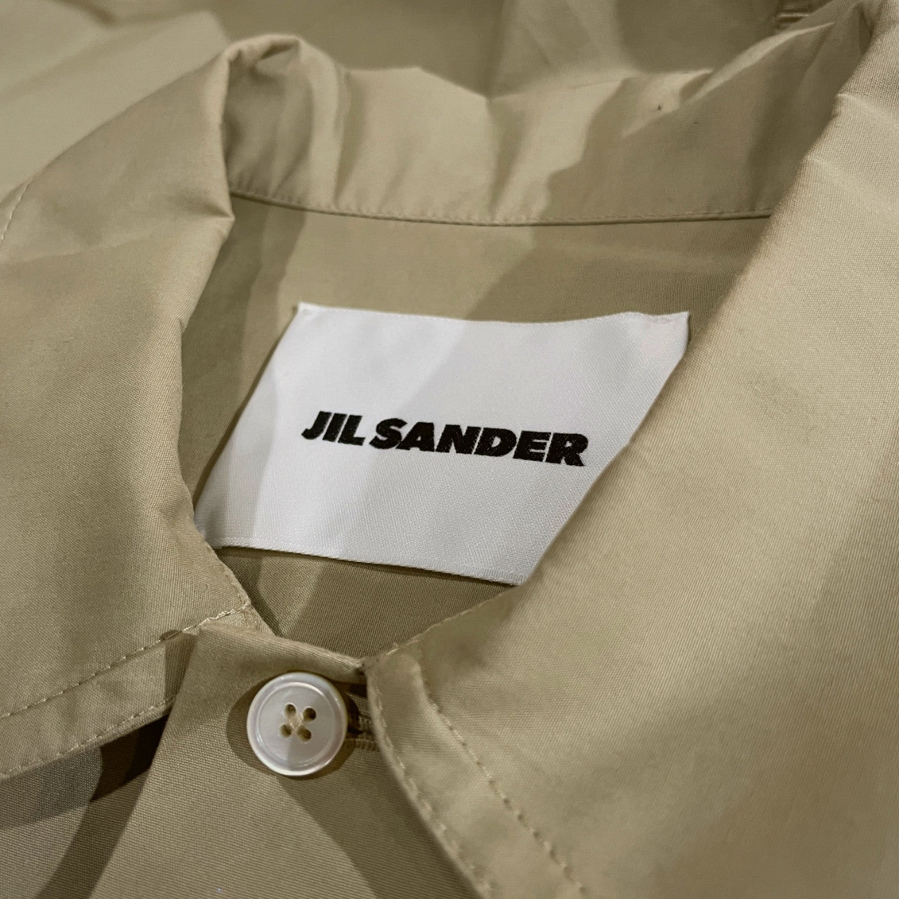 Jil Sander 23SS Beige Cotton Broadcloth Box Shirt Size M