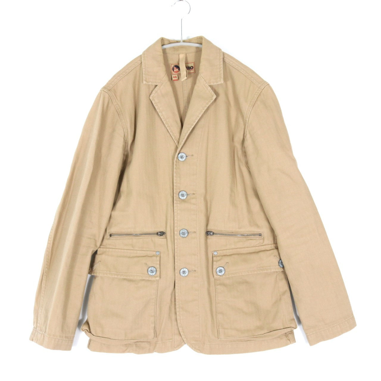 NIGEL CABOURN Army Blazer Cotton Jacket Beige SS Size 44