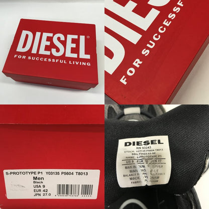 DIESEL S-Prototype P1 Black Sneakers Size 27.0