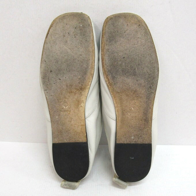 LOEWE Soft Derby Flat Shoes White Sneakers Size 37