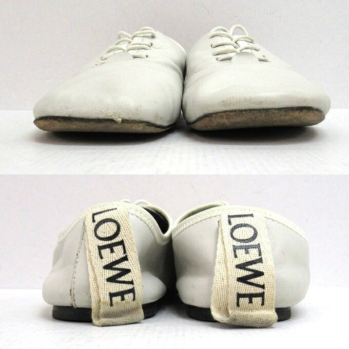 LOEWE Soft Derby Flat Shoes White Sneakers Size 37