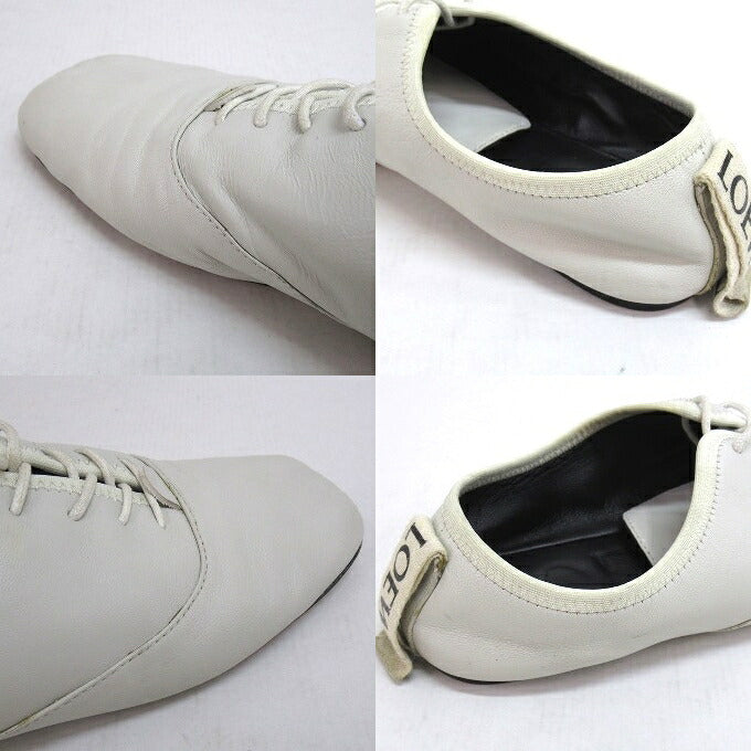 LOEWE Soft Derby Flat Shoes White Sneakers Size 37