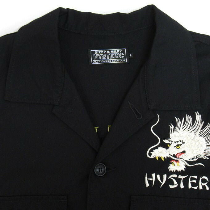 HYSTERIC GLAMOUR Dragon Embroidery Shirt Black Size L