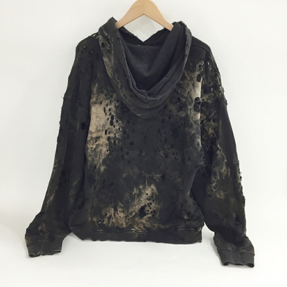 DIESEL Damaged Pullover Hoodie Black Size S