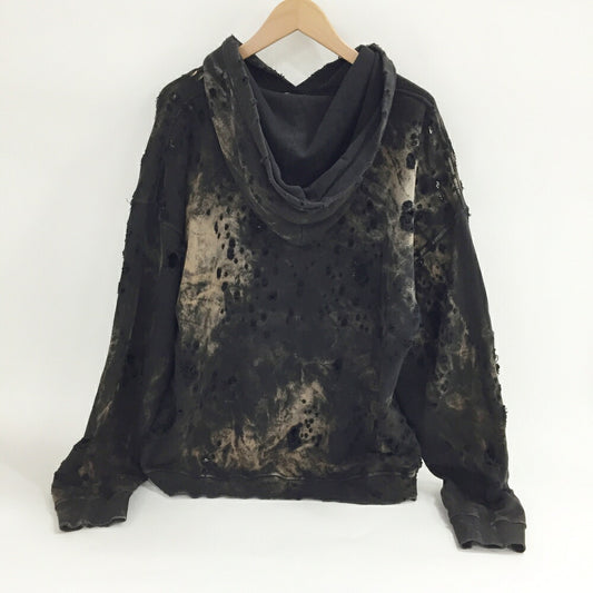 DIESEL Damaged Pullover Hoodie Black Size S