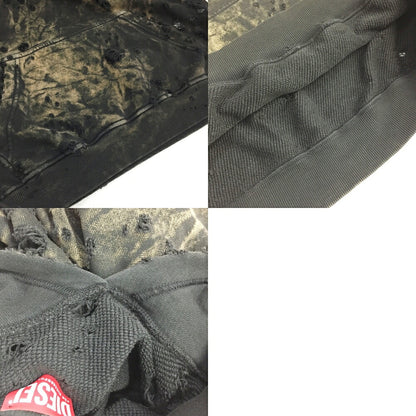 DIESEL Damaged Pullover Hoodie Black Size S