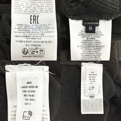 DIESEL Damaged Pullover Hoodie Black Size S
