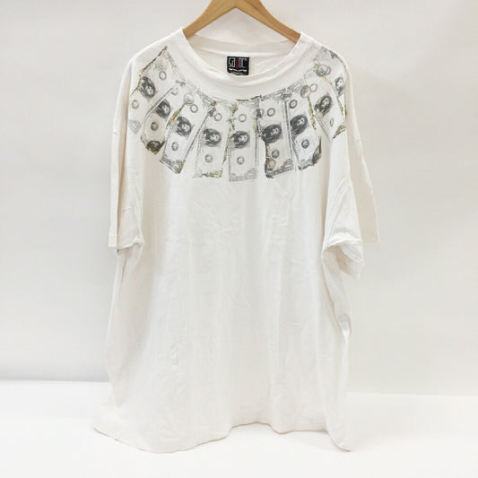 SAINT MICHAEL Money Print T-Shirt White Size XXL