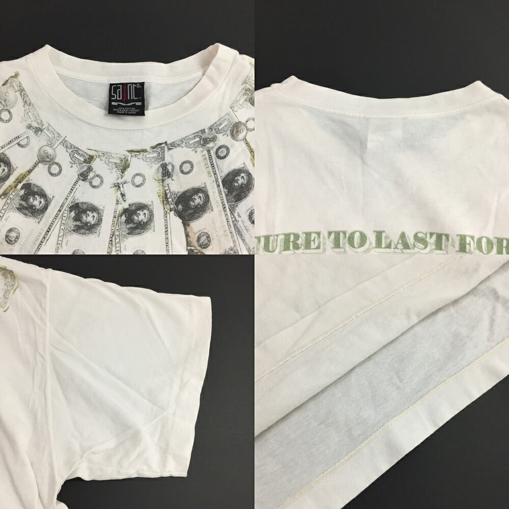 SAINT MICHAEL Money Print T-Shirt White Size XXL