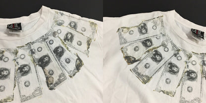 SAINT MICHAEL Money Print T-Shirt White Size XXL