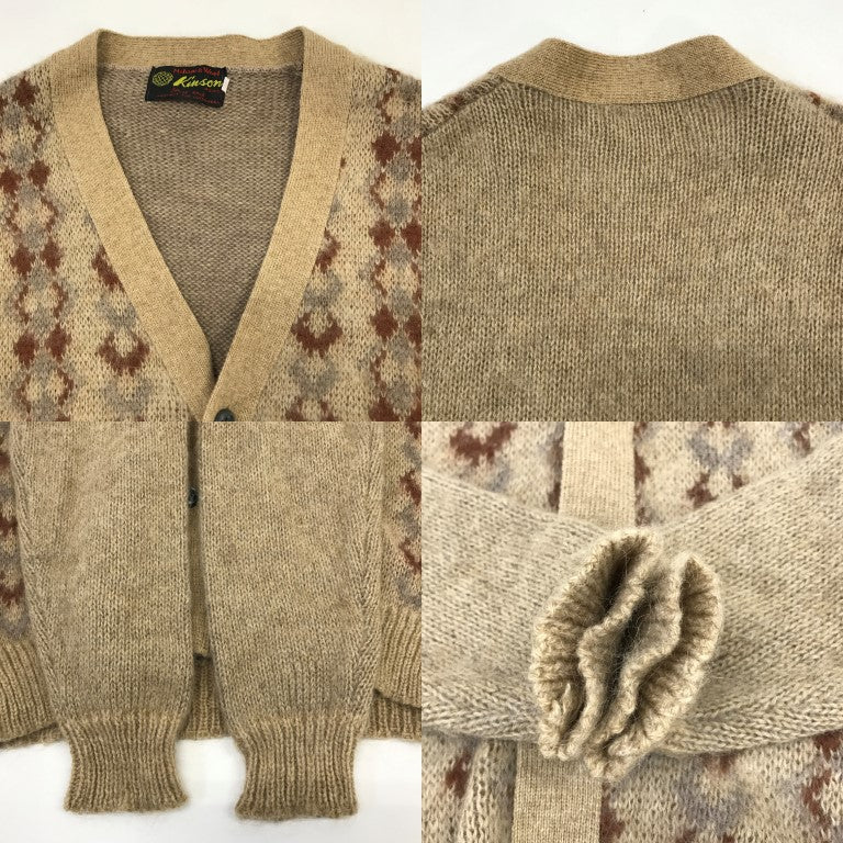 Kinson 60s Mohair Knit Cardigan Beige Size 34