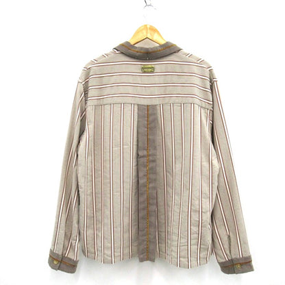 TANAKA Stripe Open Collar Shirt Beige Size M