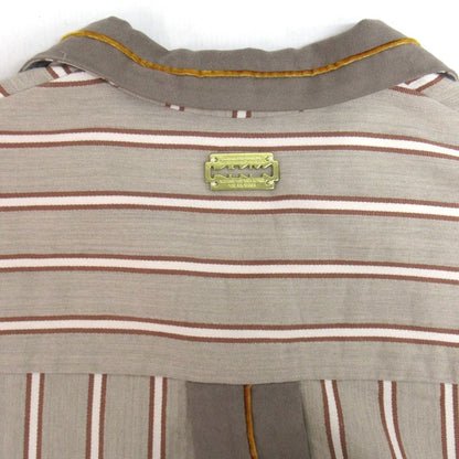TANAKA Stripe Open Collar Shirt Beige Size M