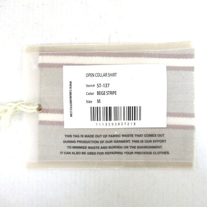 TANAKA Stripe Open Collar Shirt Beige Size M