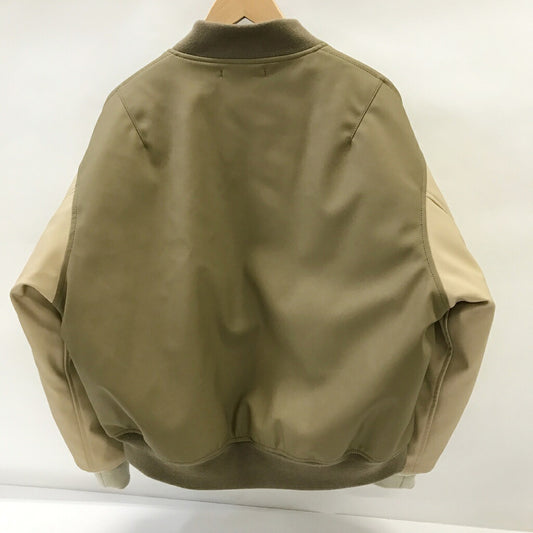 WTAPS 21AW YT13 Faux Leather Bomber Jacket Beige Size 01
