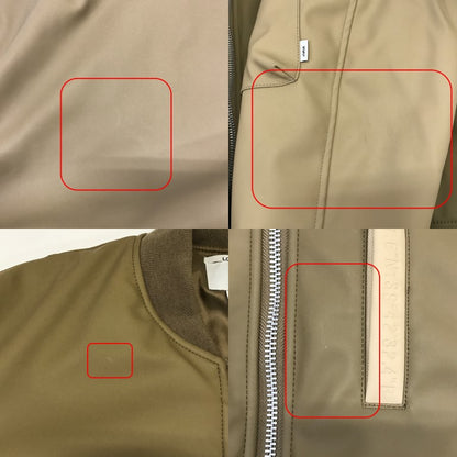 WTAPS 21AW YT13 Faux Leather Bomber Jacket Beige Size 01
