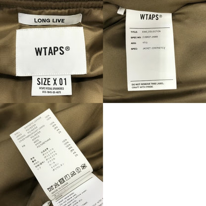 WTAPS 21AW YT13 Faux Leather Bomber Jacket Beige Size 01