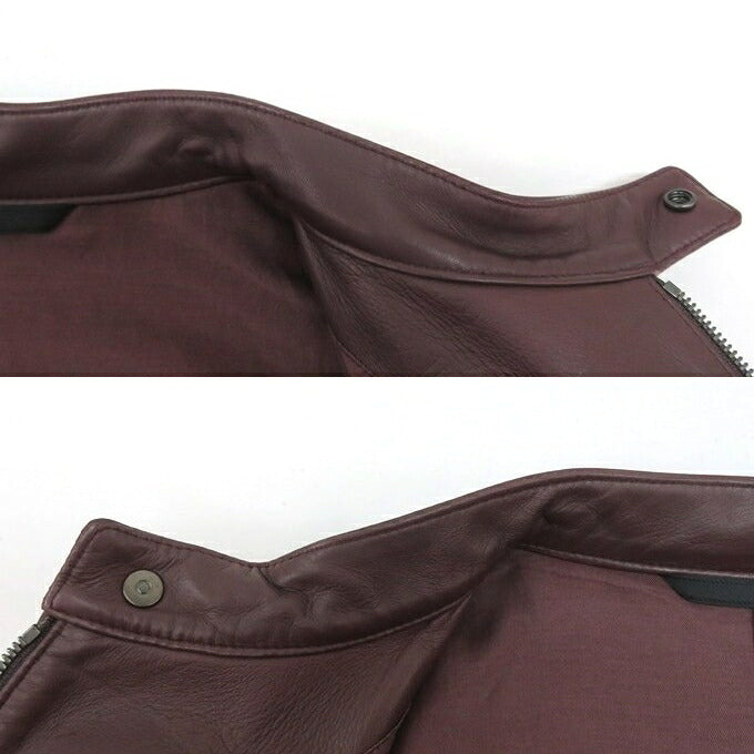 D'URBAN Lamb Leather Single Rider Jacket Red Size L