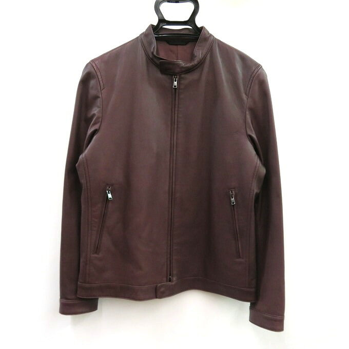 D'URBAN Lamb Leather Single Rider Jacket Red Size L