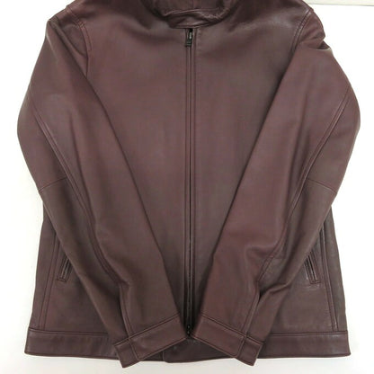 D'URBAN Lamb Leather Single Rider Jacket Red Size L