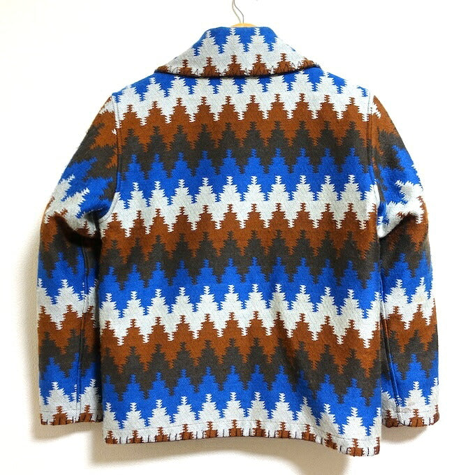 CALEE Acrylic Wool Native Shawl Collar Jacket Multi Size M