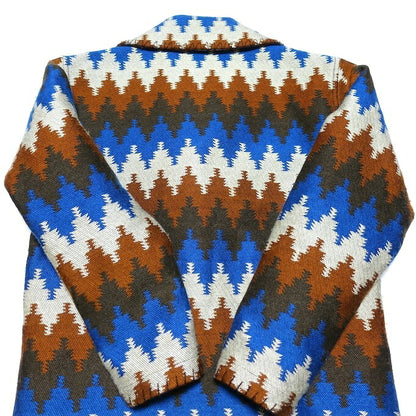 CALEE Acrylic Wool Native Shawl Collar Jacket Multi Size M