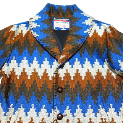 CALEE Acrylic Wool Native Shawl Collar Jacket Multi Size M