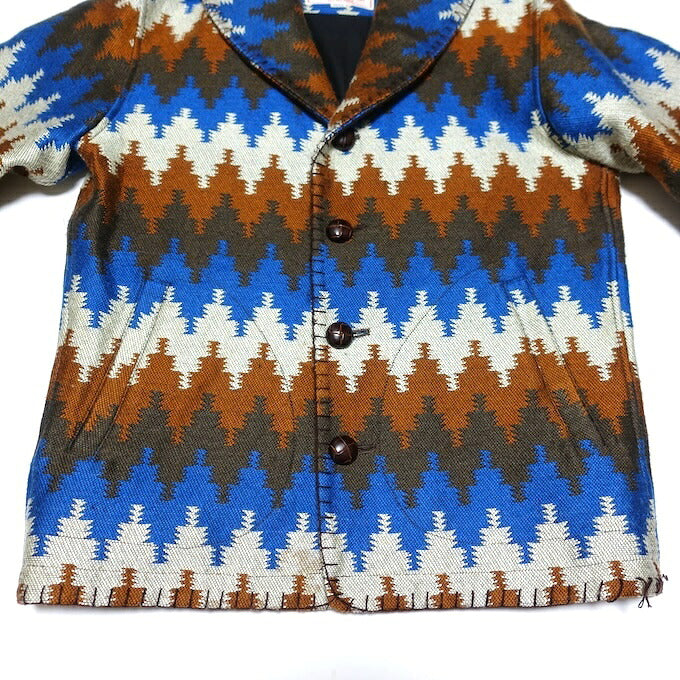 CALEE Acrylic Wool Native Shawl Collar Jacket Multi Size M