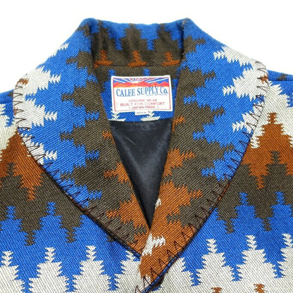 CALEE Acrylic Wool Native Shawl Collar Jacket Multi Size M