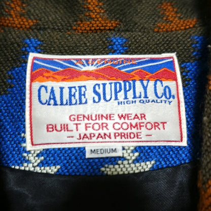 CALEE Acrylic Wool Native Shawl Collar Jacket Multi Size M