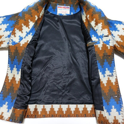 CALEE Acrylic Wool Native Shawl Collar Jacket Multi Size M
