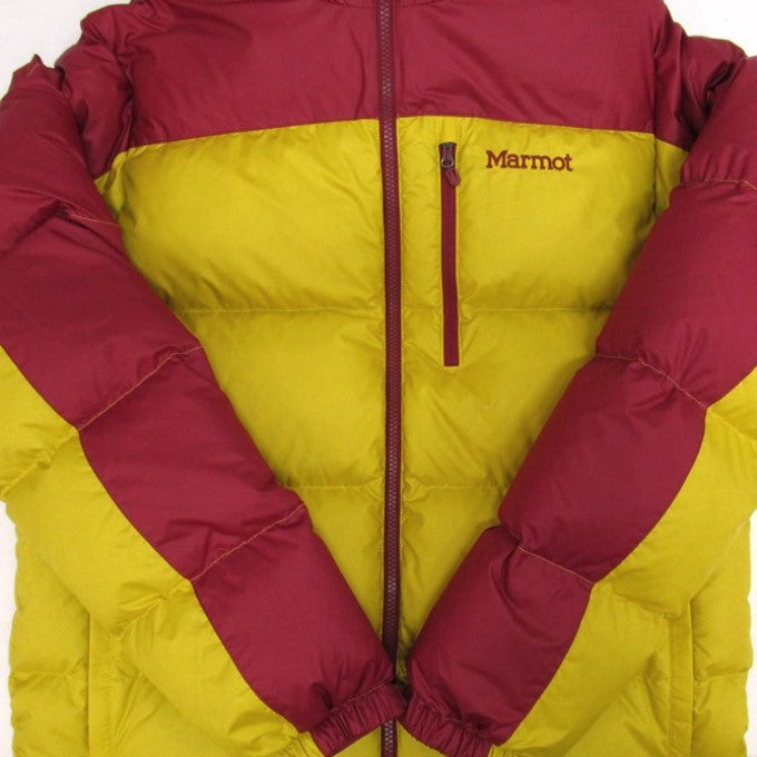 MARMOT Guides Down Hoody Jacket Yellow Red Size L